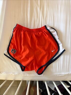 Nike Orange and Navy Auburn Running Shorts